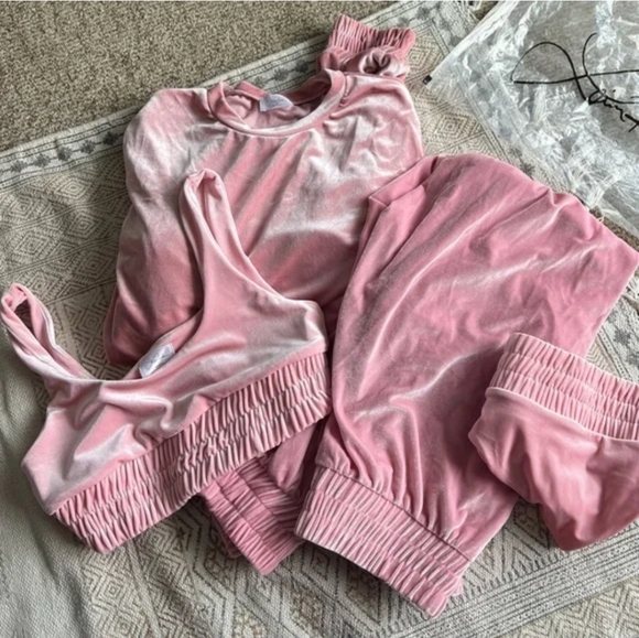 NWOT Laina Rauma Pink Velour Jogger and zip up hoodie set dance - Picture 4 of 12